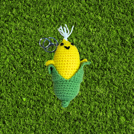 Crochet Corn Keychain