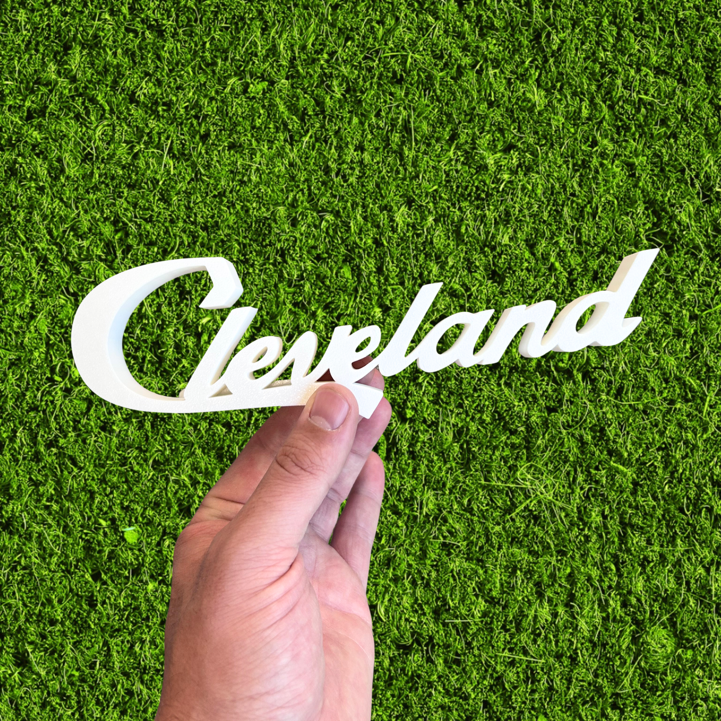 3D Printed Large Cleveland Script Desk Sign