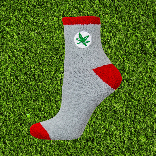 Buckeye Leaf Fuzzy Socks