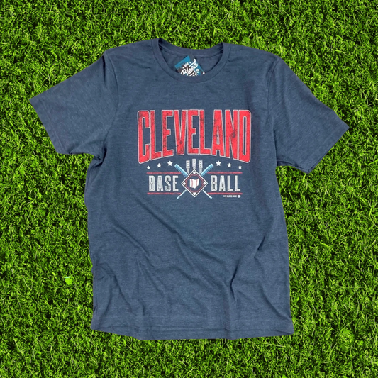 Retro Navy Cleveland Baseball T Shirt