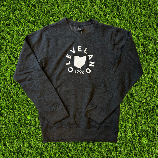 Charcoal Grey Cleveland Wreath Crewneck Sweatshirt
