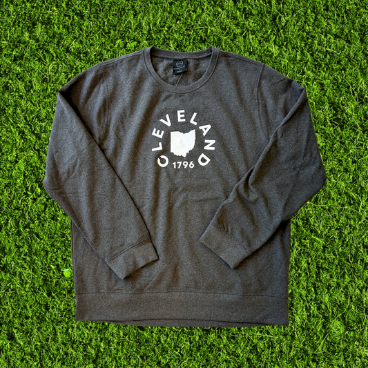 Grey Cleveland Wreath Crewneck Sweatshirt