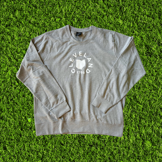 Light Grey Cleveland Wreath Crewneck Sweatshirt