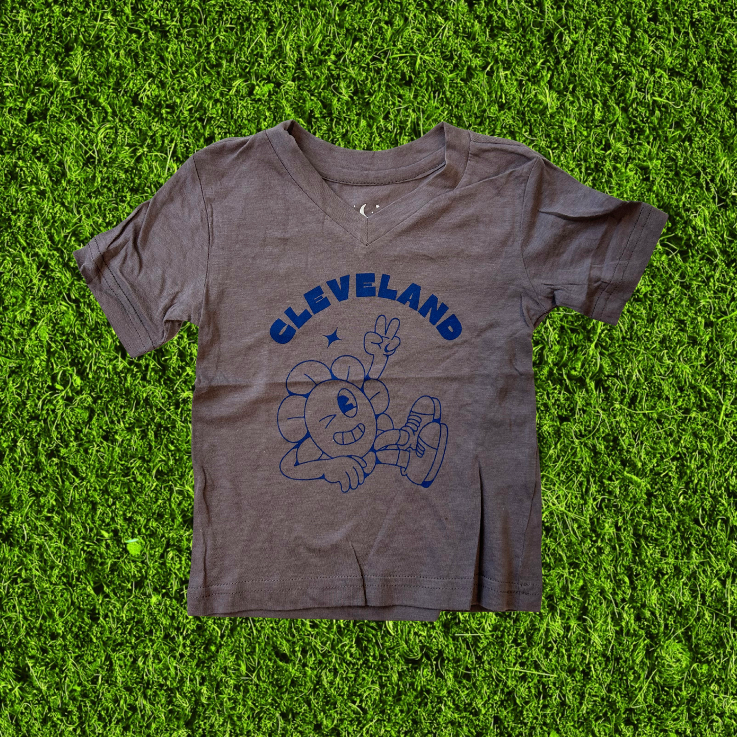 Cleveland Peace Sign Charcoal Toddler V-Neck T-Shirt