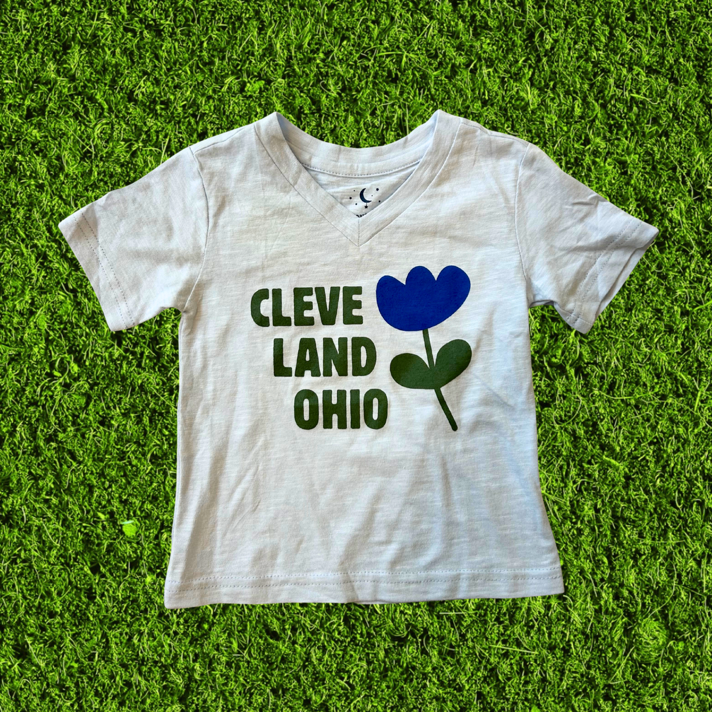Cleveland Flower Light Blue Toddler V-Neck T-Shirt