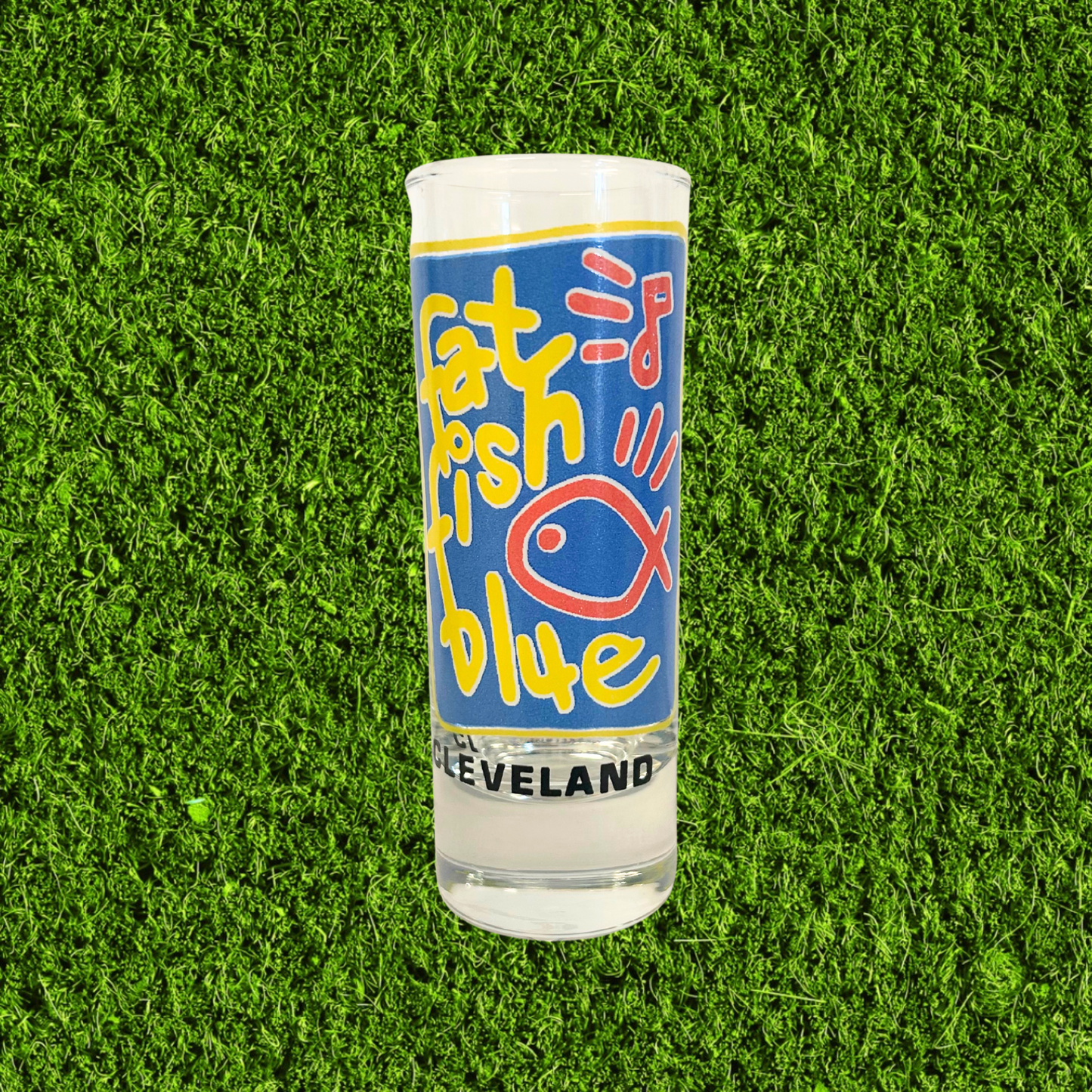 Vintage Cleveland's Former Fat Fish Blue Shot Glass