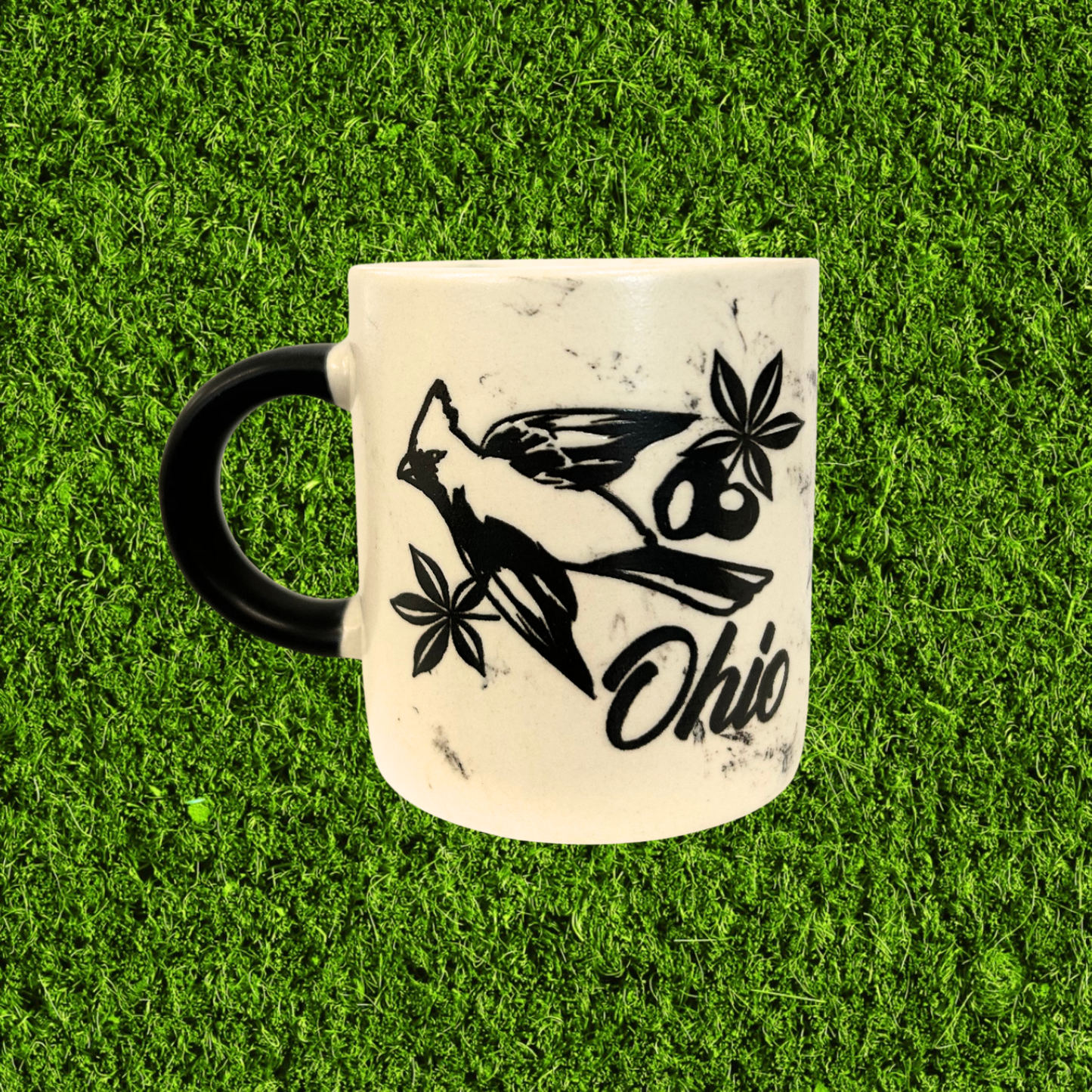 Ohio Buckeye Cardinal Marble Ceramic Mini Mug