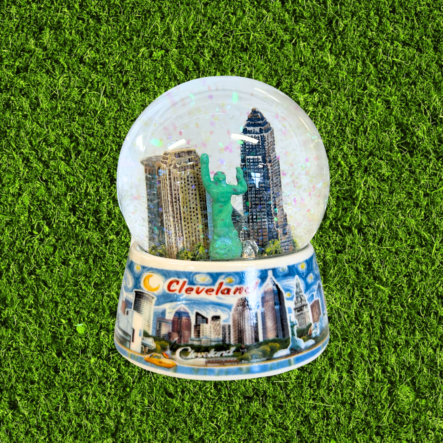 Cleveland Starry Night Skyline Snow Globe