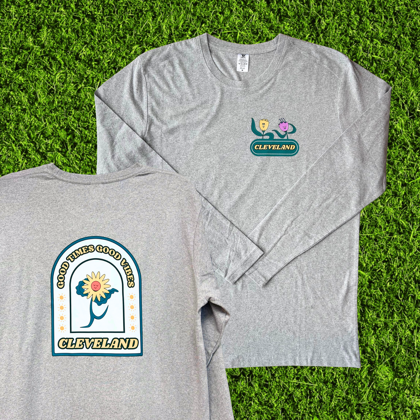Cleveland Good Times Good Vibes Grey Long Sleeve T-Shirt