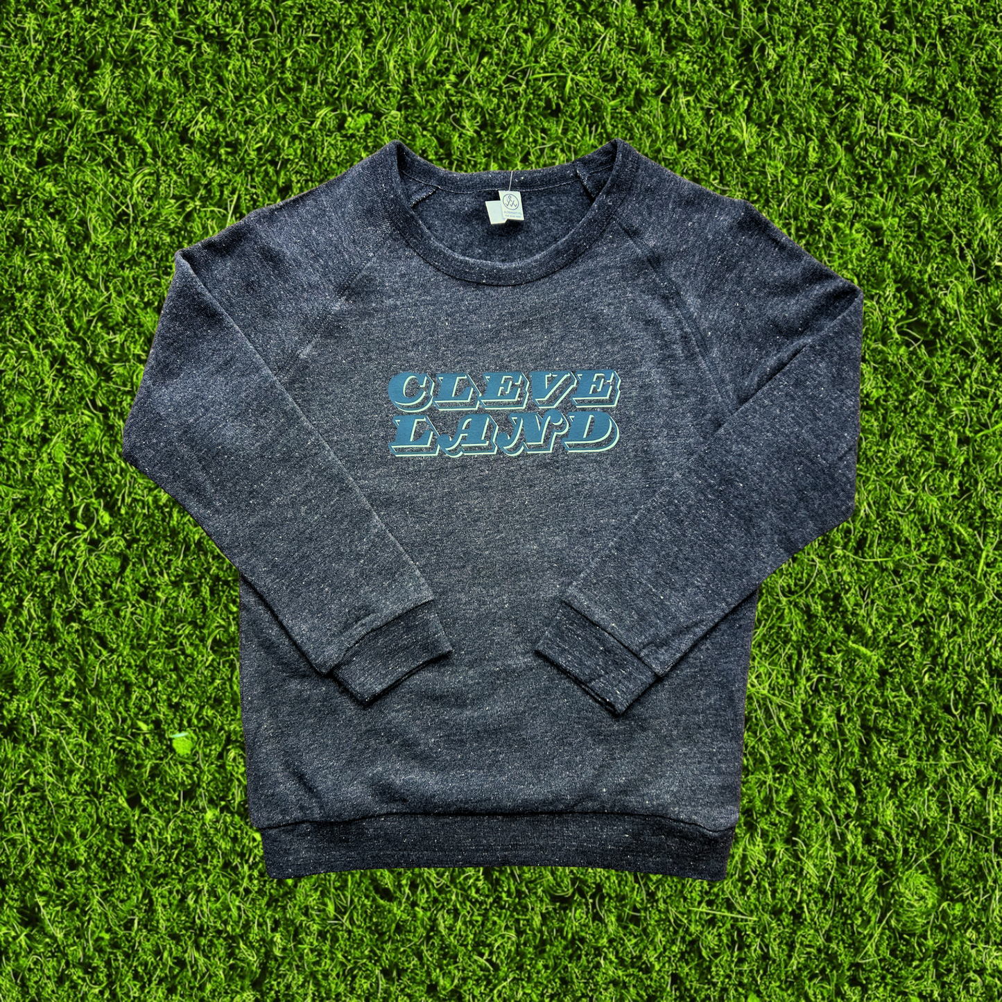 Youth Block Cleveland Charcoal Grey Raglan Sweatshirt