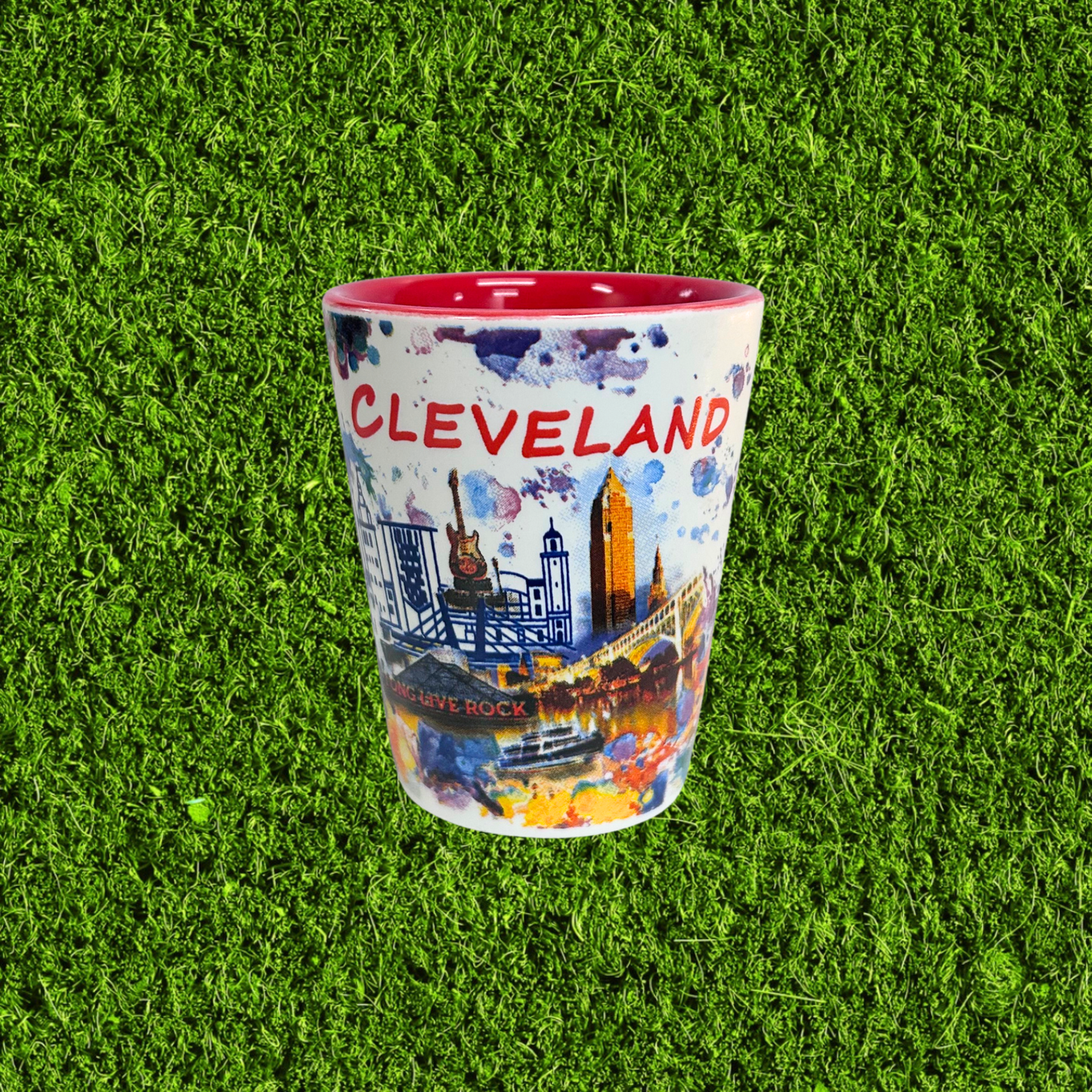 Cleveland Watercolor Shot Glass