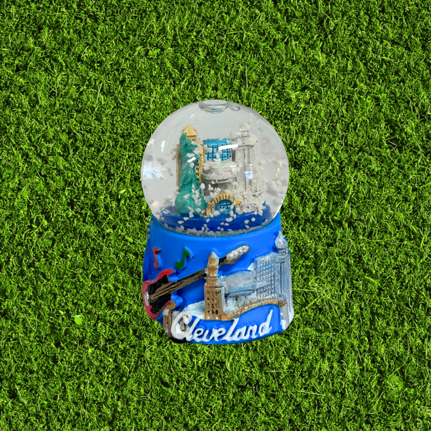 Cleveland Blue Skyline Mini Snow Globe