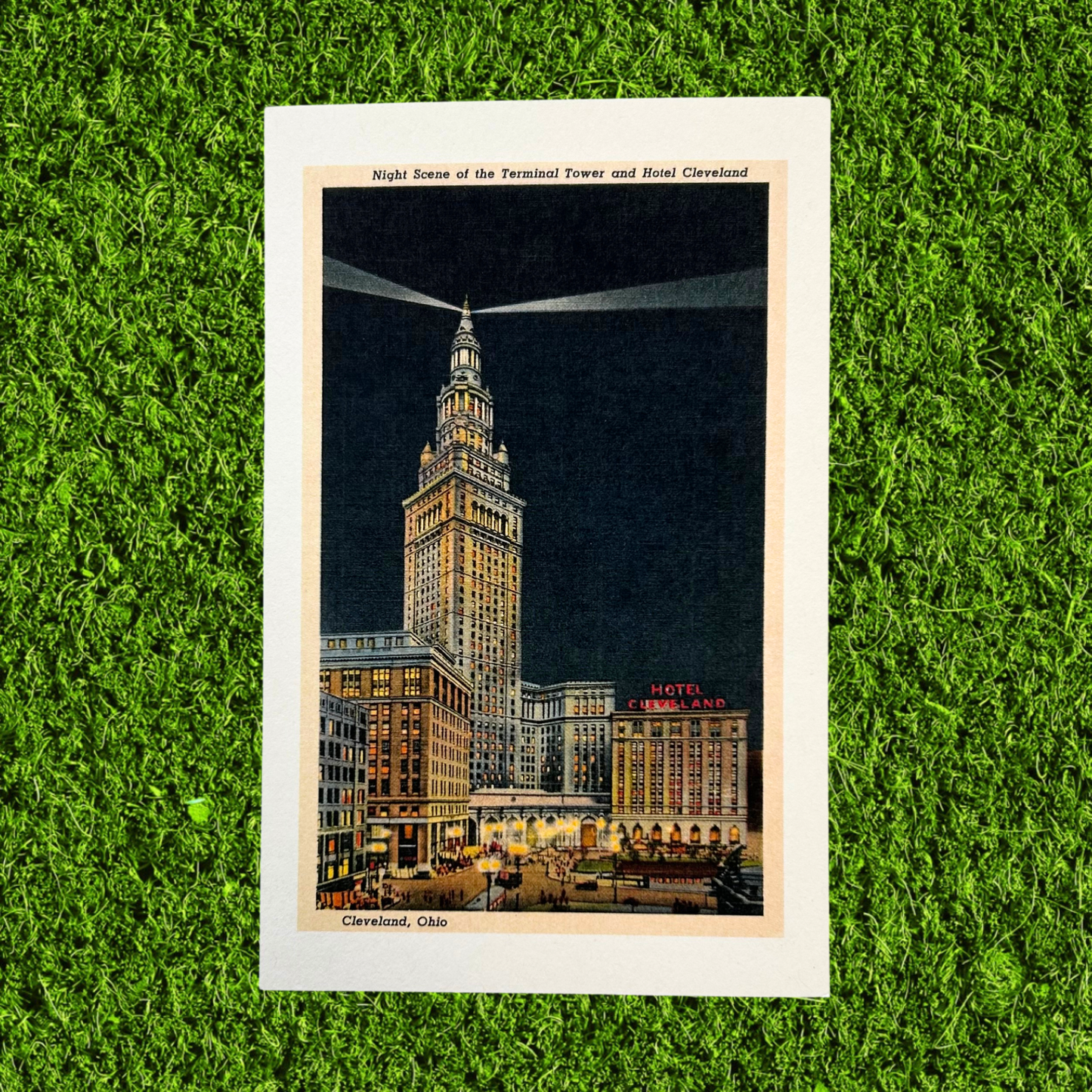 Cleveland Terminal Tower at Night Postcard