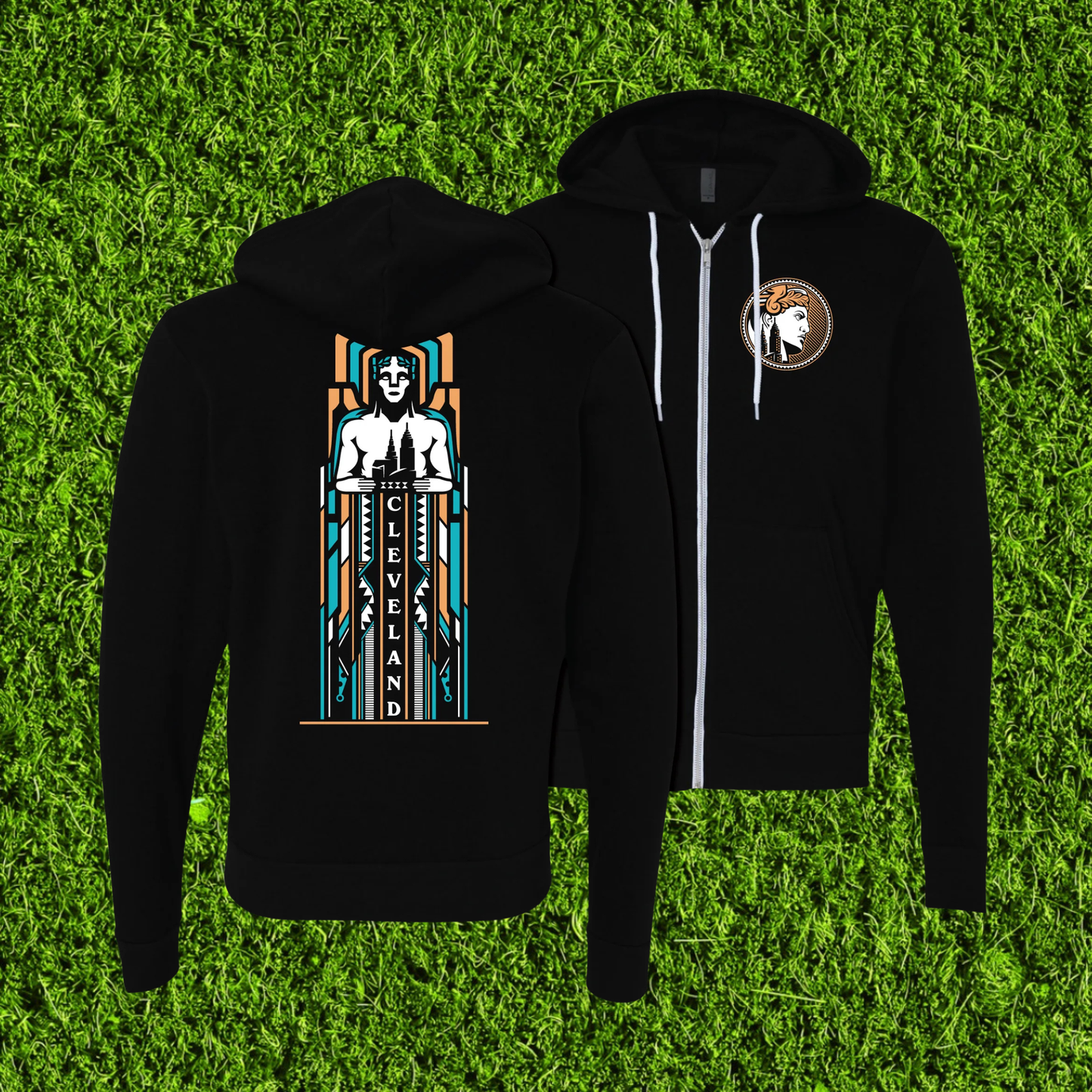 Cleveland Guardian Black Zip Up Hoodie