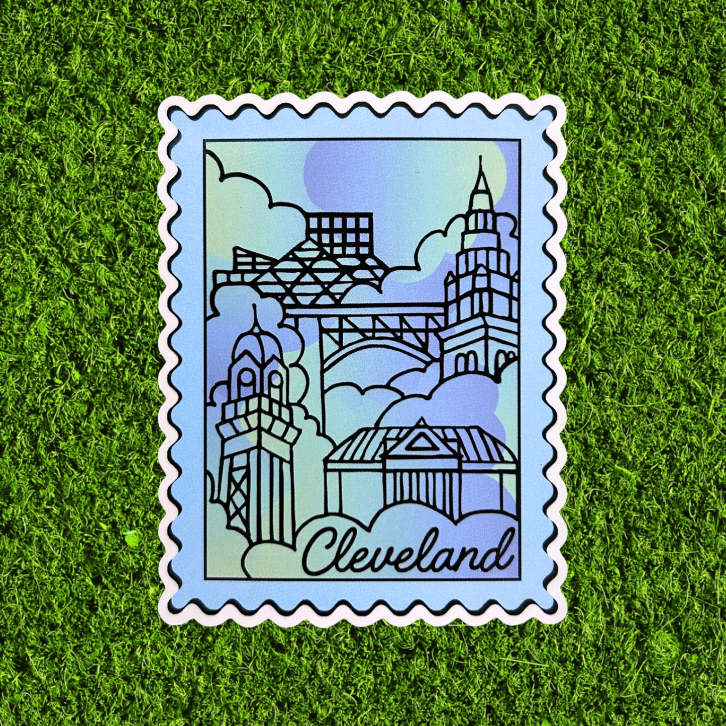 Cleveland Postage Stamp Sticker