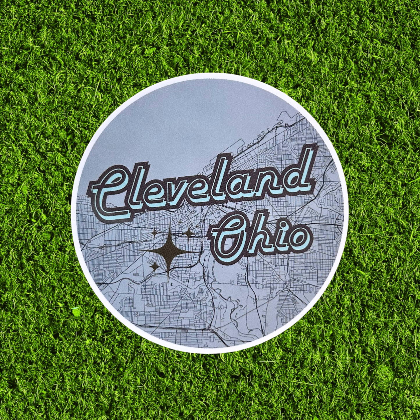 Retro Cleveland Map Sticker