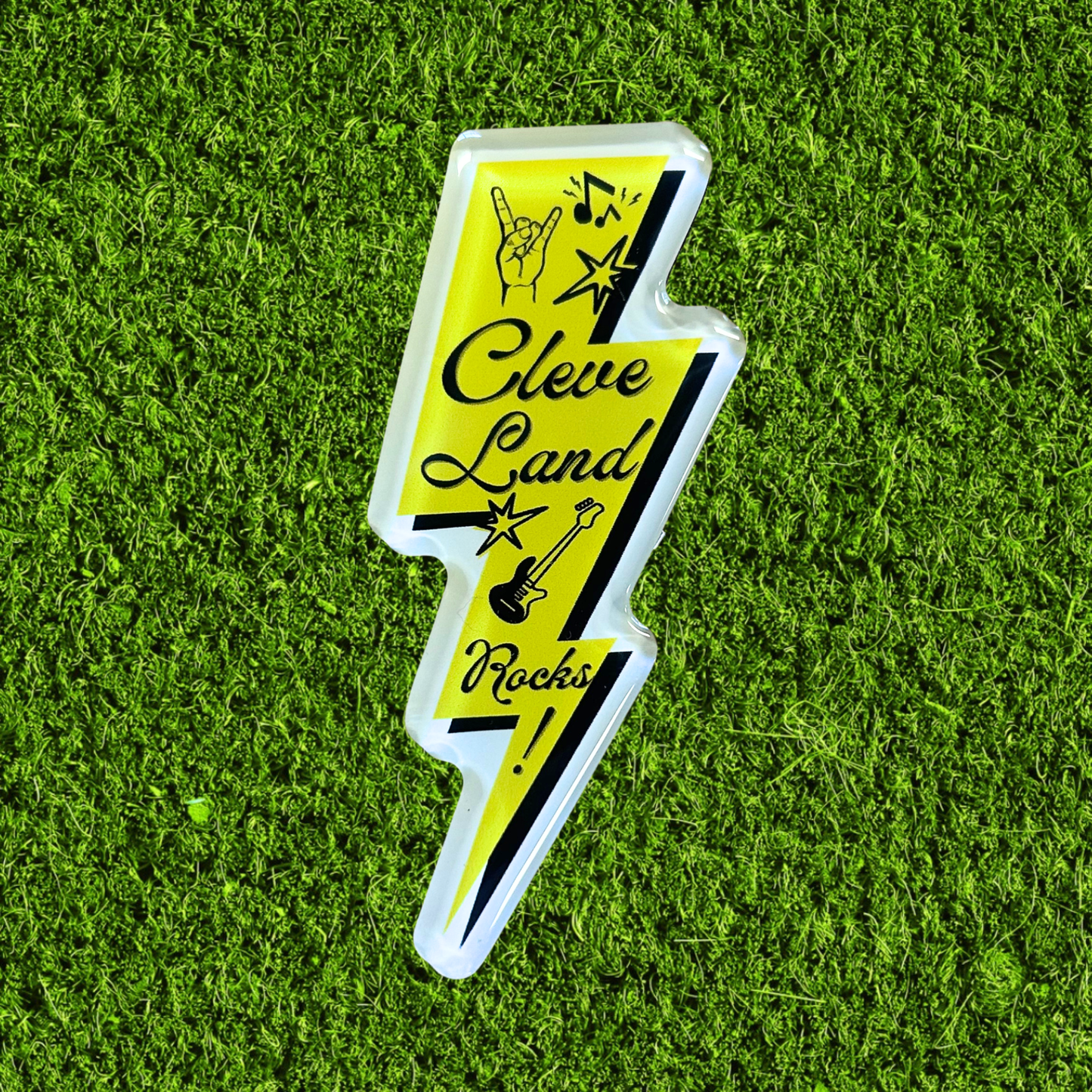 Cleveland Rocks Lightening Bolt Acrylic Magnet