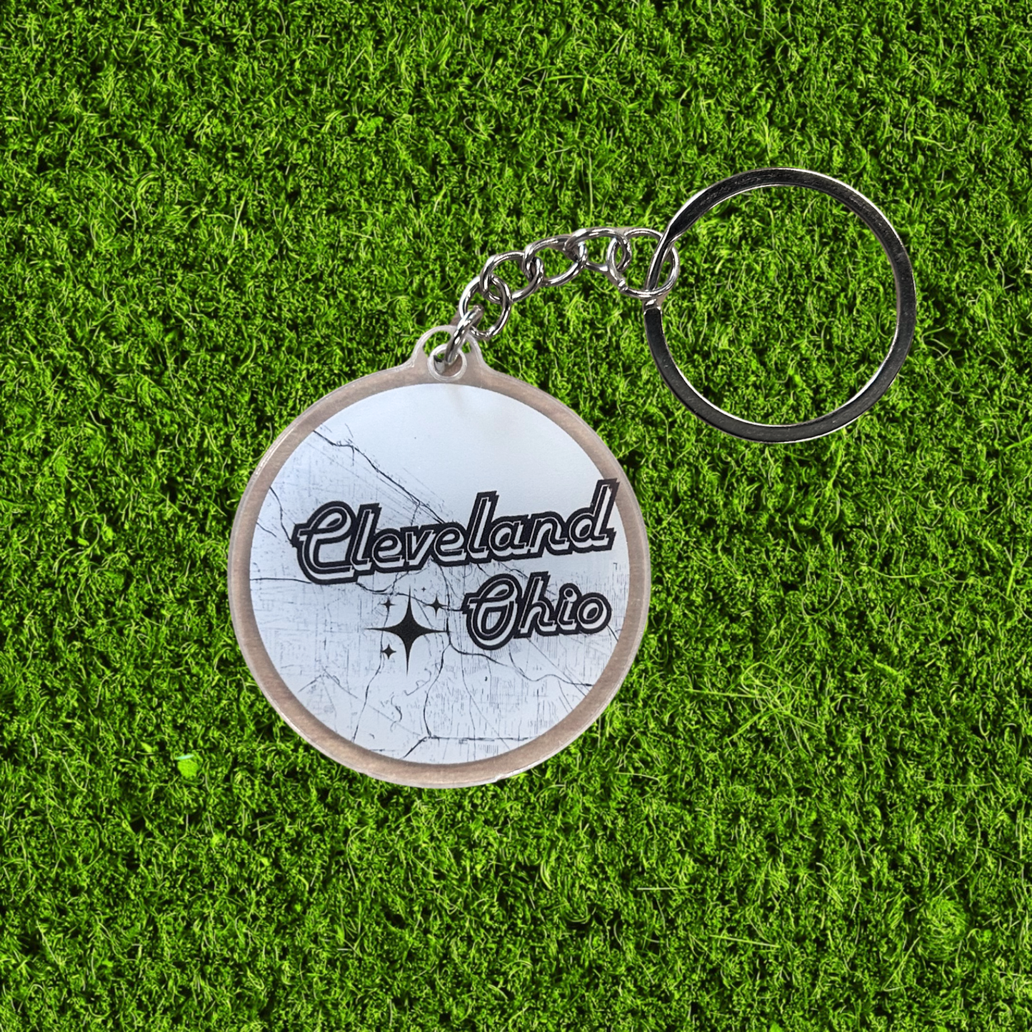 Retro Cleveland Map Acrylic Keychain