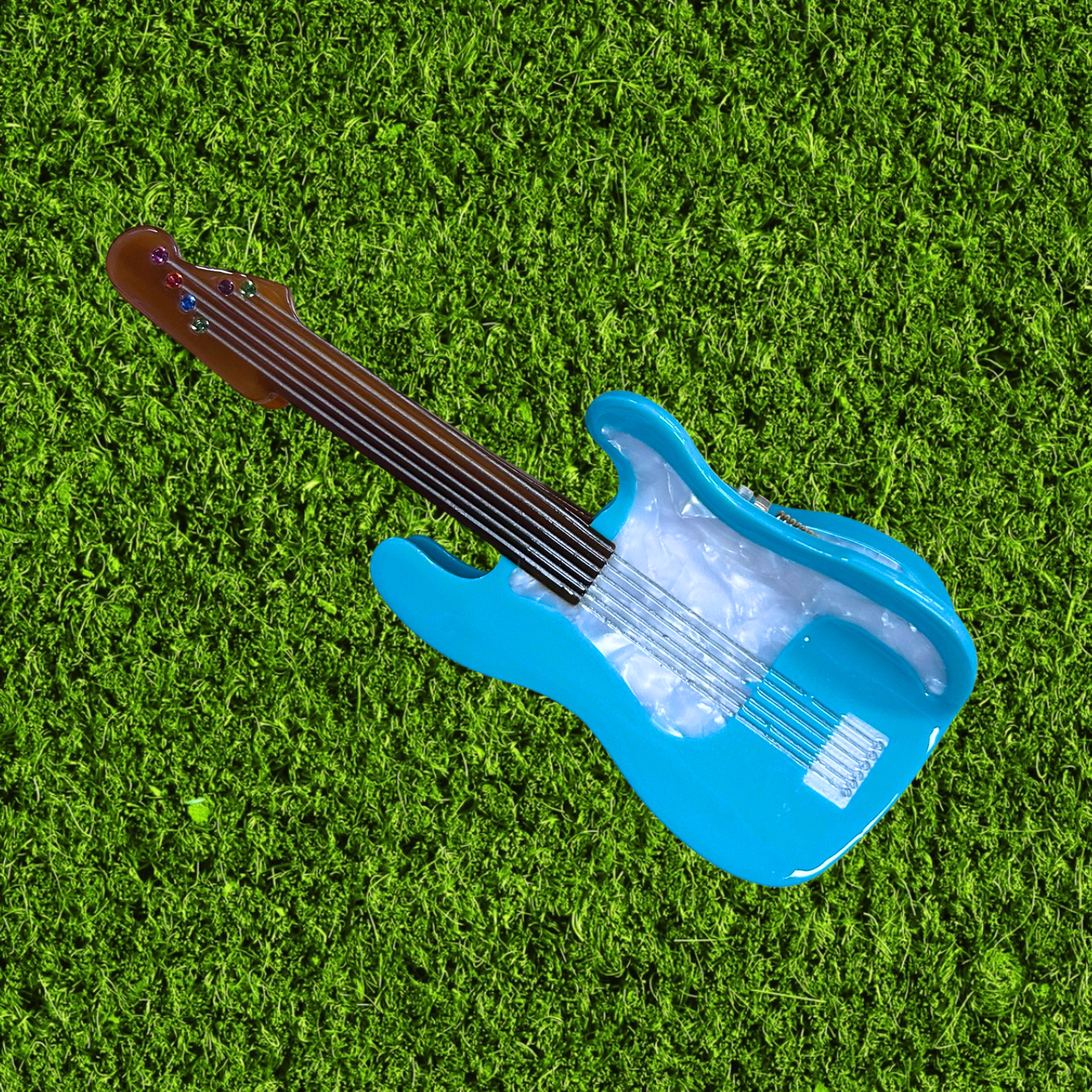 Teal Guitar Claw Clip