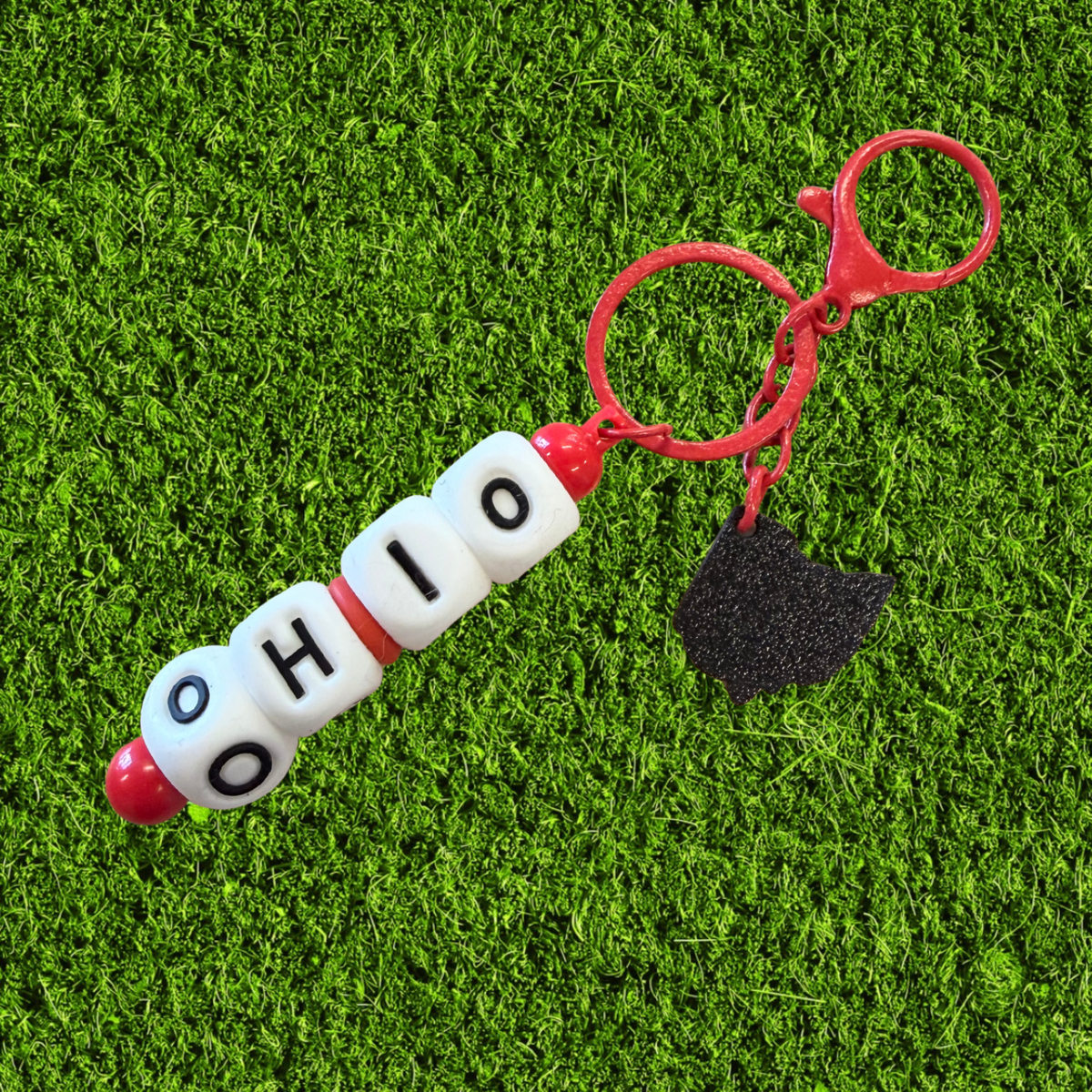 OHIO Chunky Bead Keychain