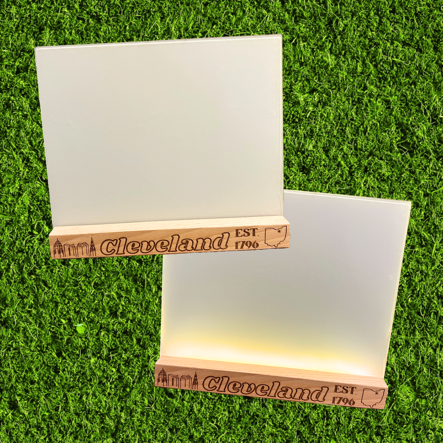 Engraved Wood Frame with LED Light