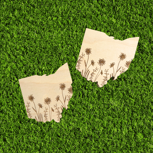 Ohio Floral Wooden Coaster Set
