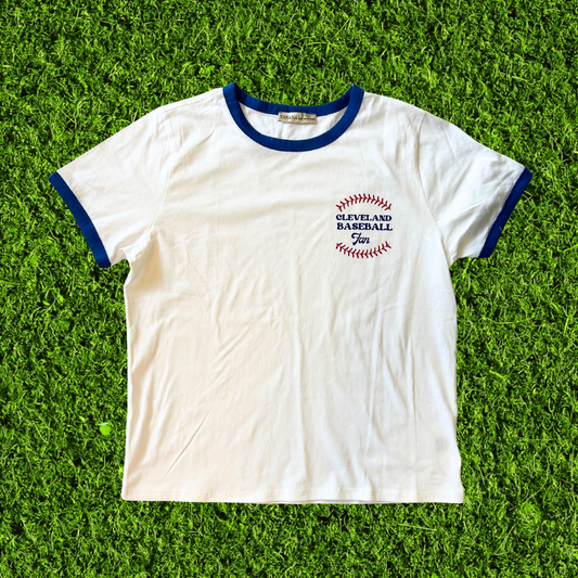 Blue and White Cleveland Baseball Fan T-Shirt
