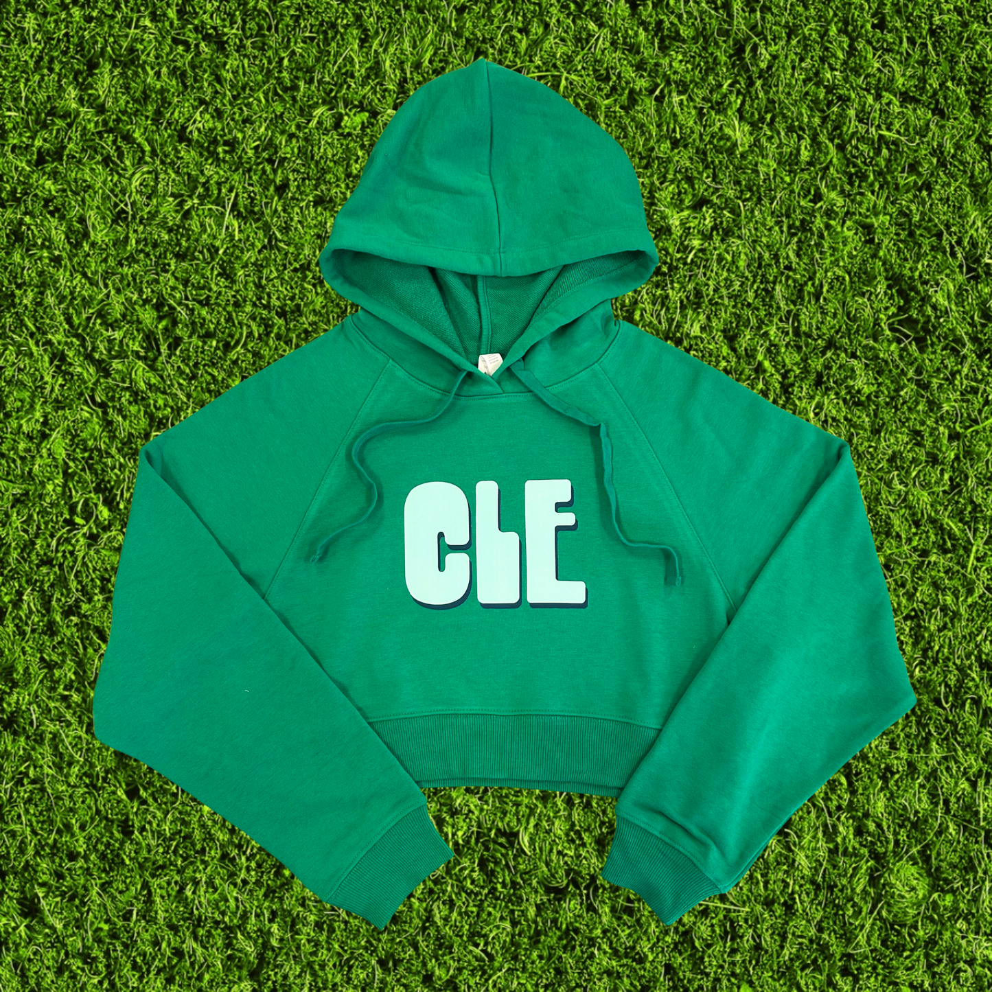 Women's CLE Green Cropped Hoodie