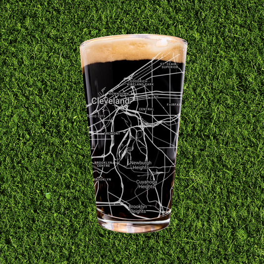 Map of Cleveland Pint Glass