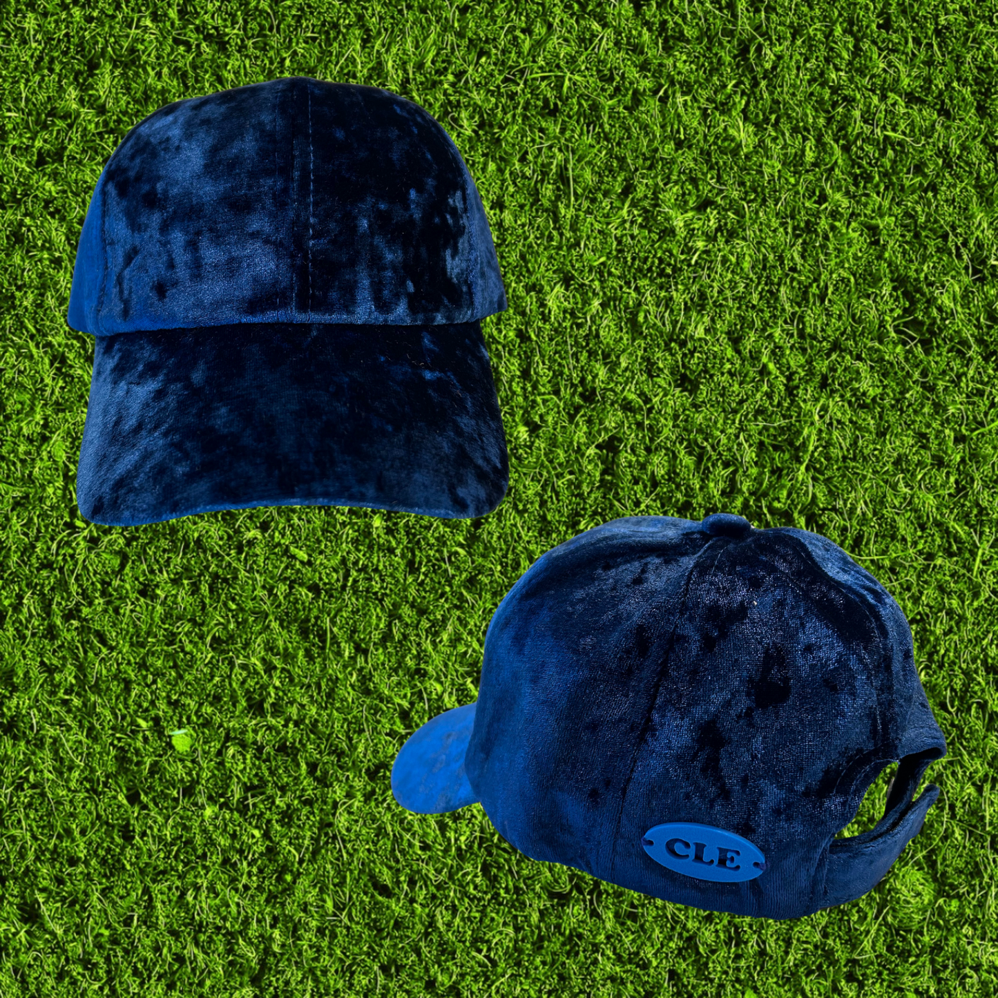Velvet Baseball Cap with 3D Printed CLE Tag