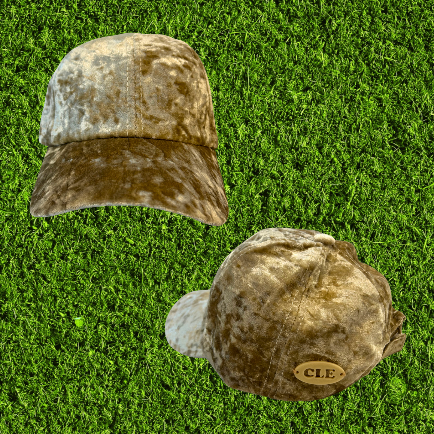 Velvet Baseball Cap with 3D Printed CLE Tag