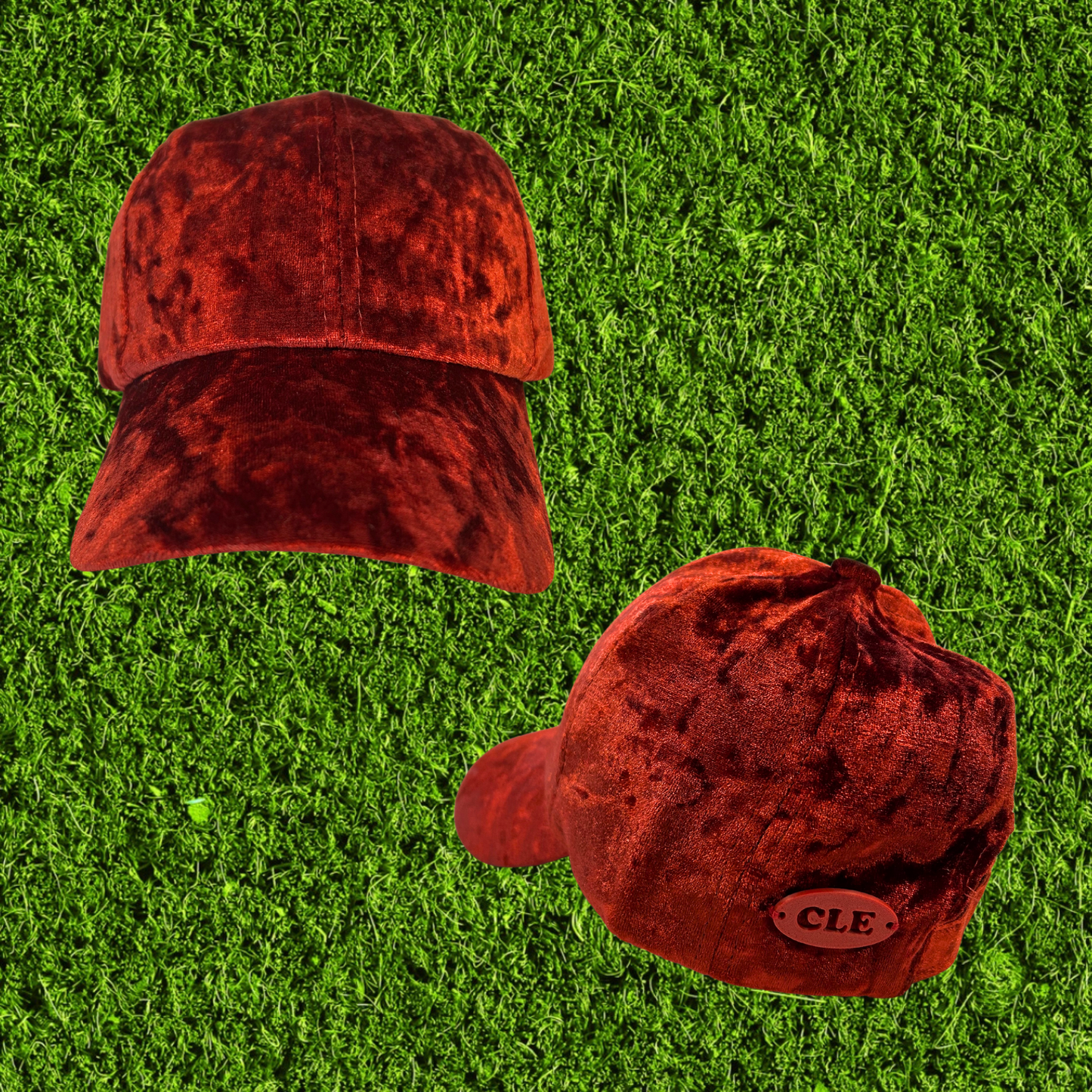 Velvet Baseball Cap with 3D Printed CLE Tag