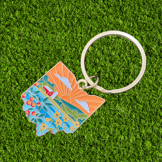 State of Ohio Enamel Keychain