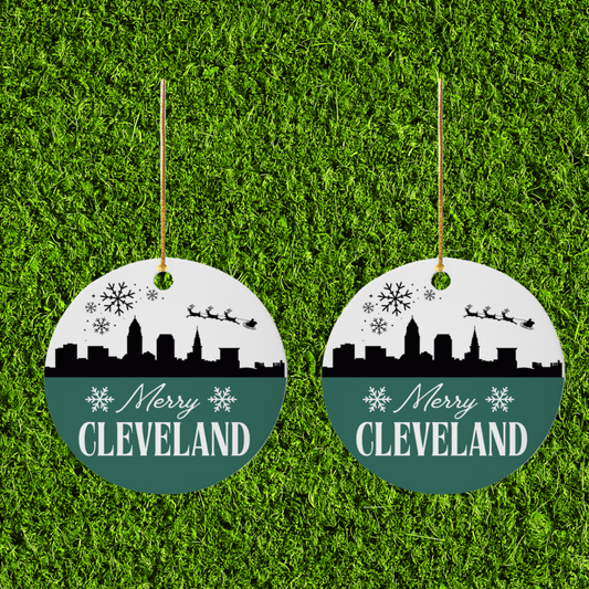 Merry Cleveland Acrylic Ornament