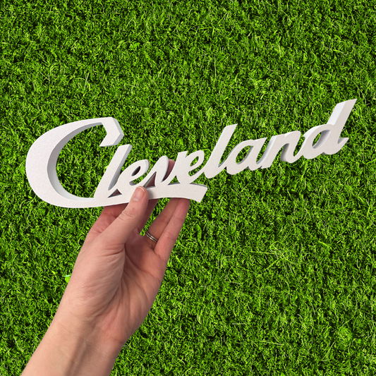 3D Printed XL Cleveland Script Desk Sign
