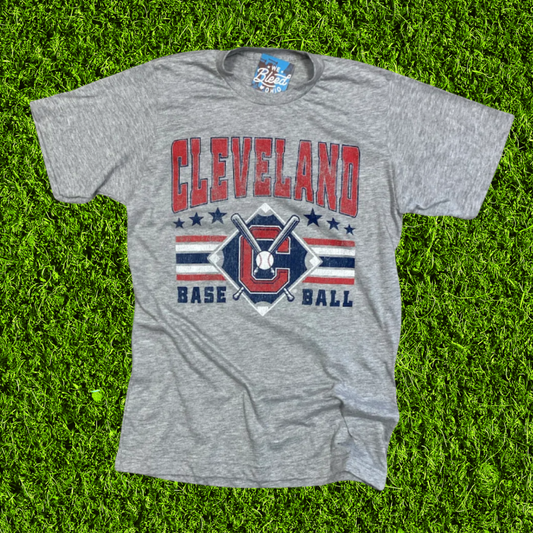 Retro Grey Cleveland Baseball T Shirt