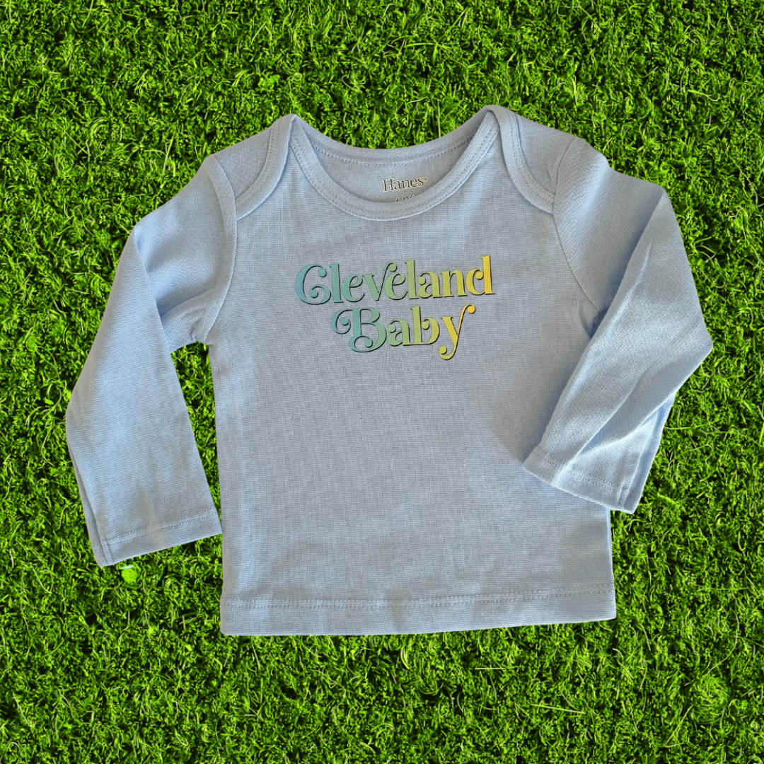 Cleveland Baby Blue Baby Long Sleeve T-Shirt