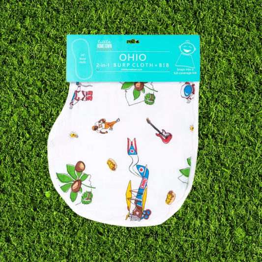 Baby Burp Cloth & Bib Combo Ohio Baby