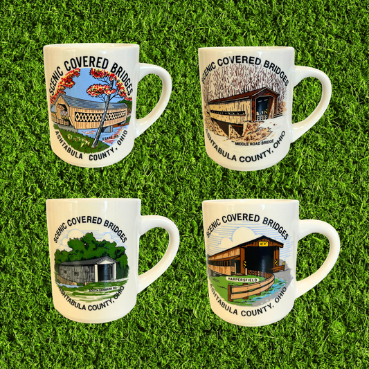 Vintage Scenic Covered Bridges Mug (Single or Set)