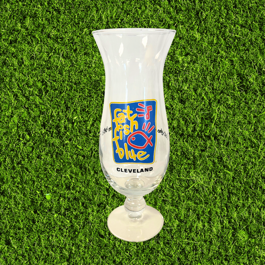 Vintage Fat Fish Blue Cleveland Hurricane Glass