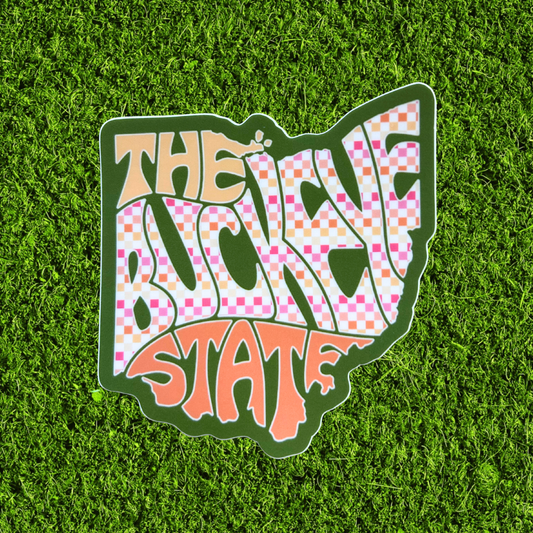 The Buckeye State Green Check Sticker