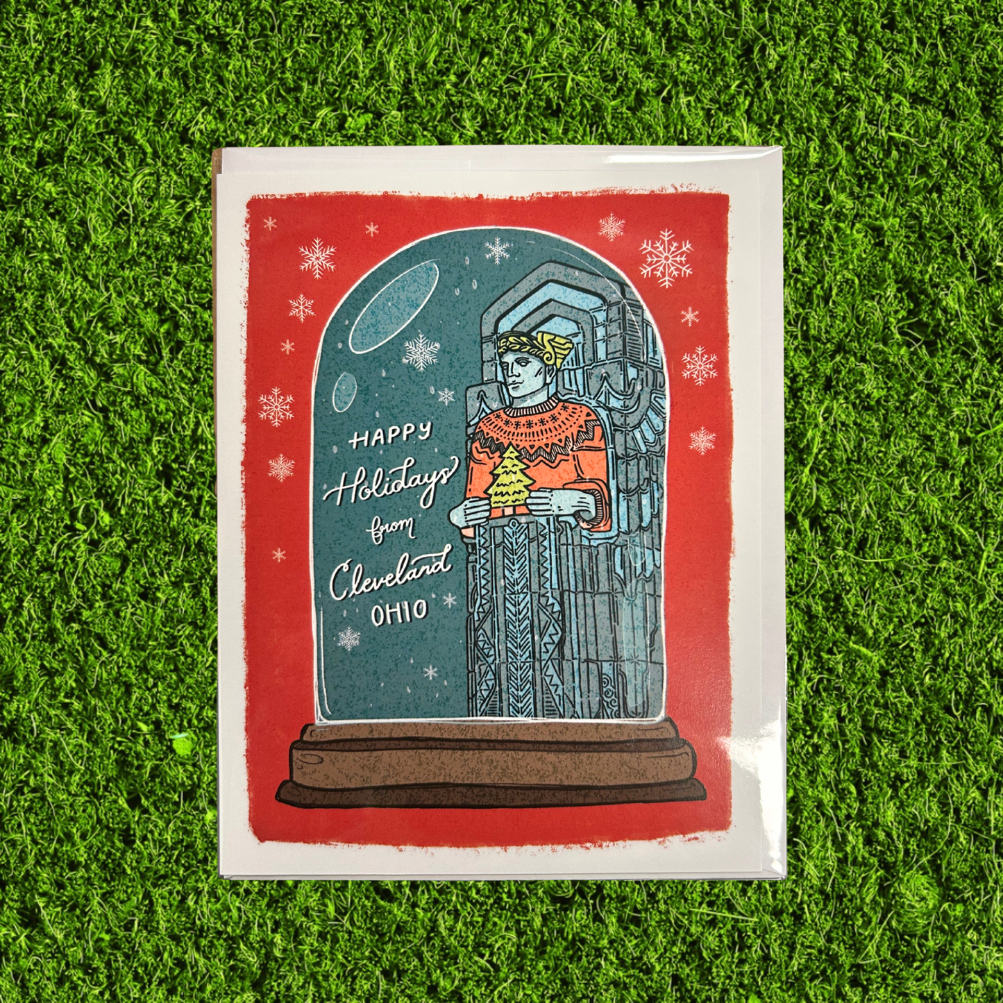 Happy Holidays From Cleveland Red Guardian Card