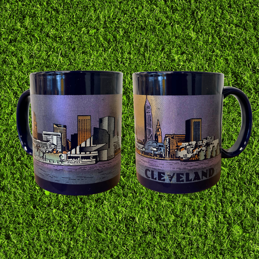 Vintage Iridescent Cleveland Skyline Mug