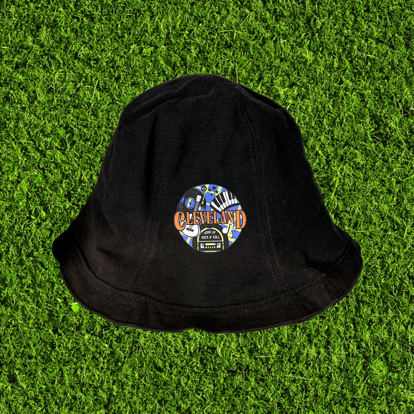 Black Cleveland Home of Rock n' Roll Canvas Bucket Hat