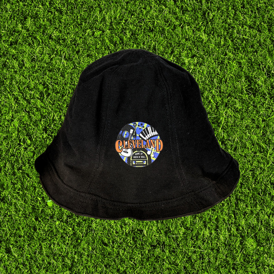 Black Cleveland Home of Rock n' Roll Canvas Bucket Hat