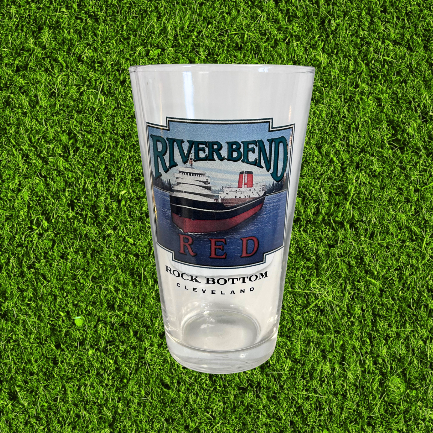 Vintage River Bend Red Rock Bottom Cleveland Pint Glass