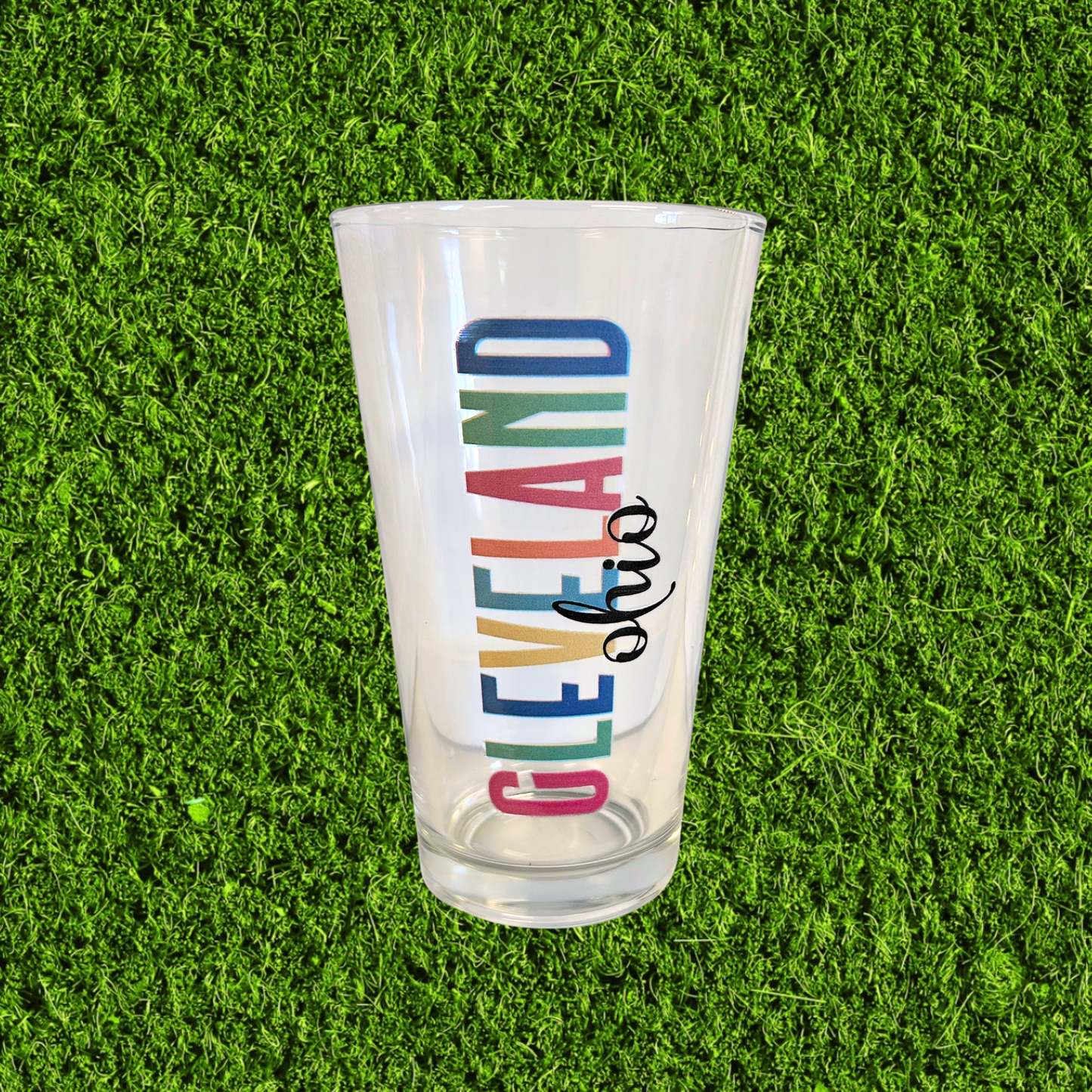 Cleveland Ohio Colorful Pint Glass