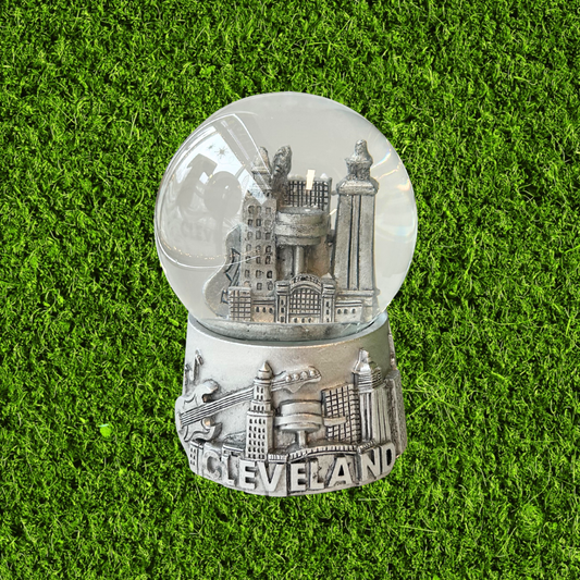 Cleveland Silver Skyline Snow Globe