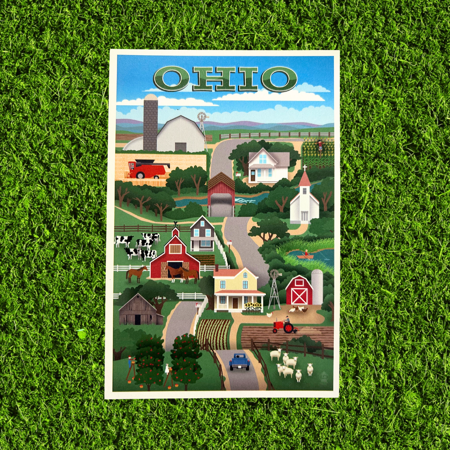 Retro Ohio Countryside Magnet