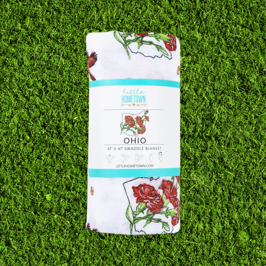 Ohio Baby Muslin Swaddle Receiving Blanket (Floral)